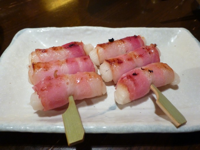P1010956 Bacon wrapped mochi