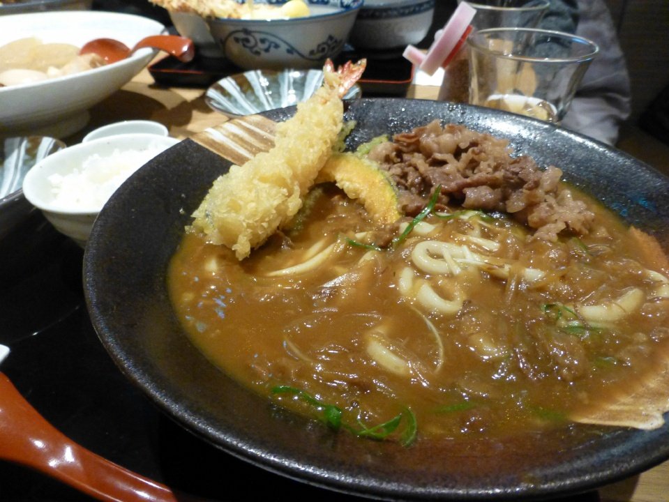 Arriving in Tokyo Late flight into Tokyo, a quick dinner of very satisfying curry udon before we retire for the night.