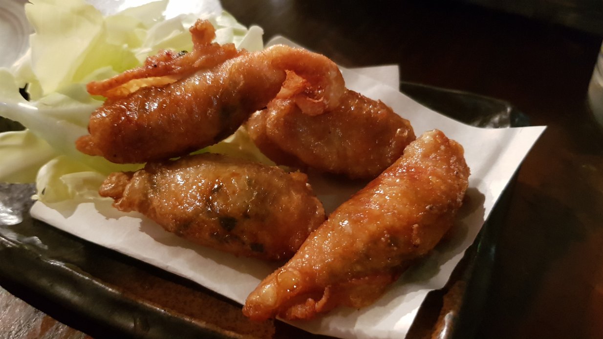 20171104_191941 Very unique chicken skin gyoza