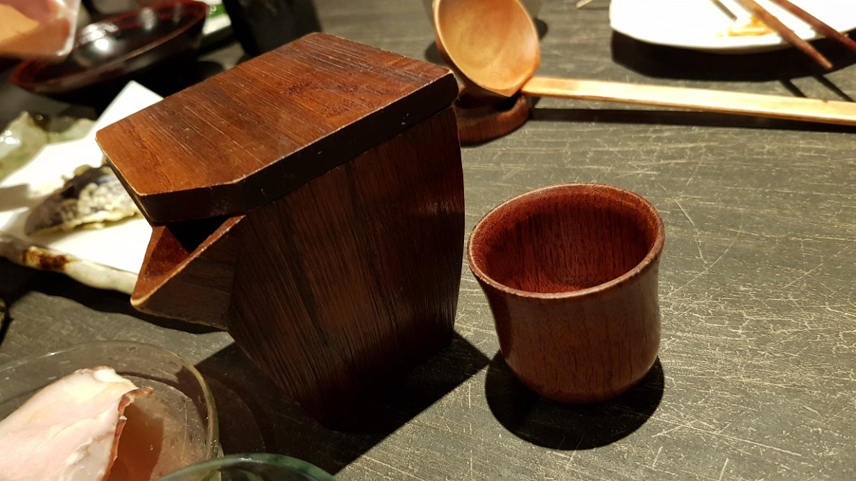 20171103_202007 Another sake pour. You know the quality of a place by what they use to serve you