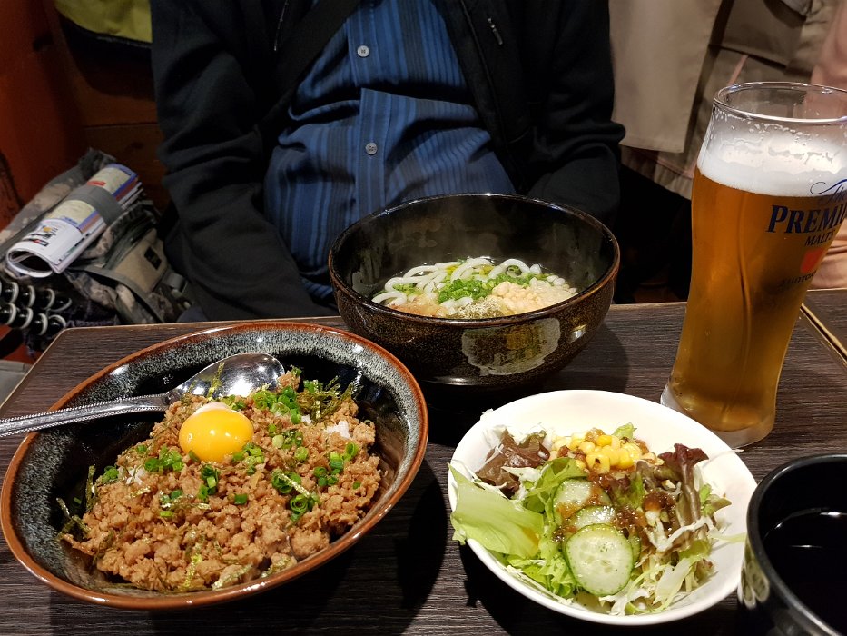 20171101_122011 Minced chicken don and udon set