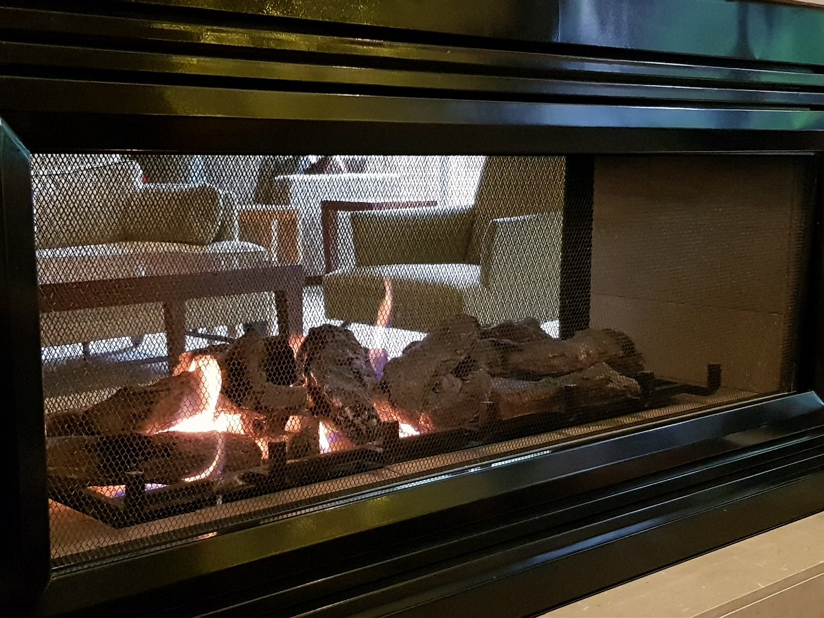 20171212_141514 Nice touch with the fireplace on a cold rainy day
